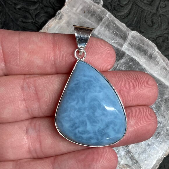 Common Blue Opal Pendant Crystal Stone Jewelry - Picture 1 of 8